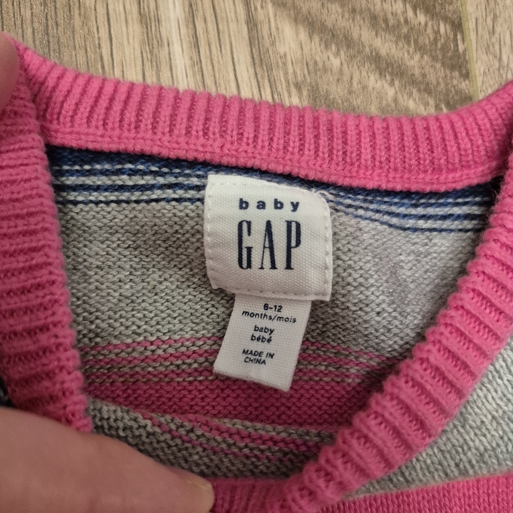 Gap Baby Girl's Pink Rainbow Knit Jumpsuit Size 6-12M - Picture 3 of 3